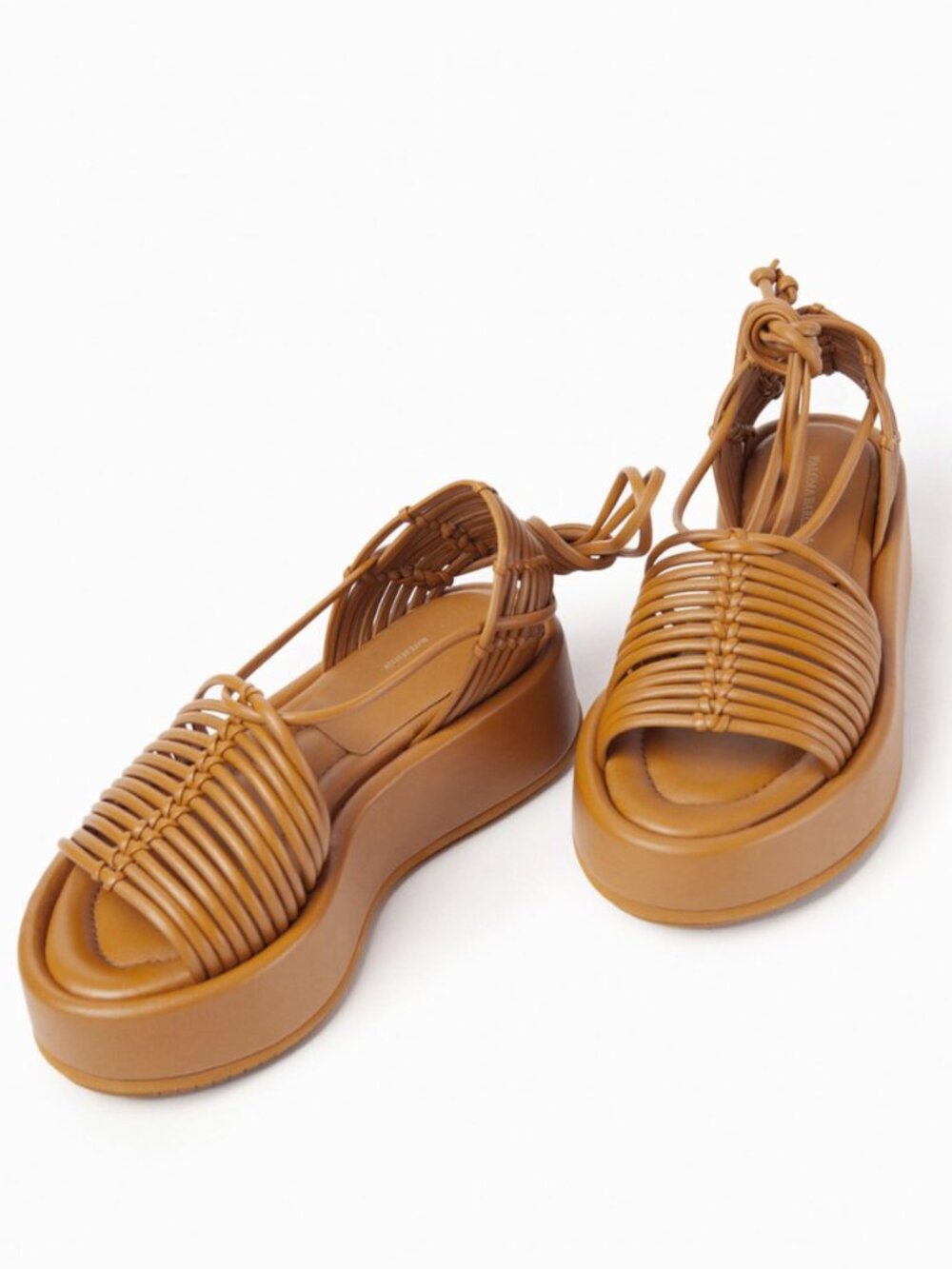 Paloma Barcelo' Danae Leather Strappy Platform Sandals in W(38) Retail $358
